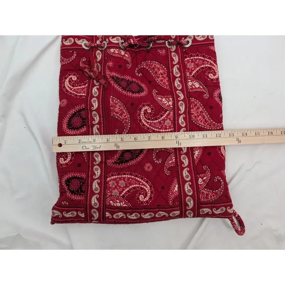 Vera Bradley Retired Mesa Red Pattern Drawstring Backback Bandana Print Festival